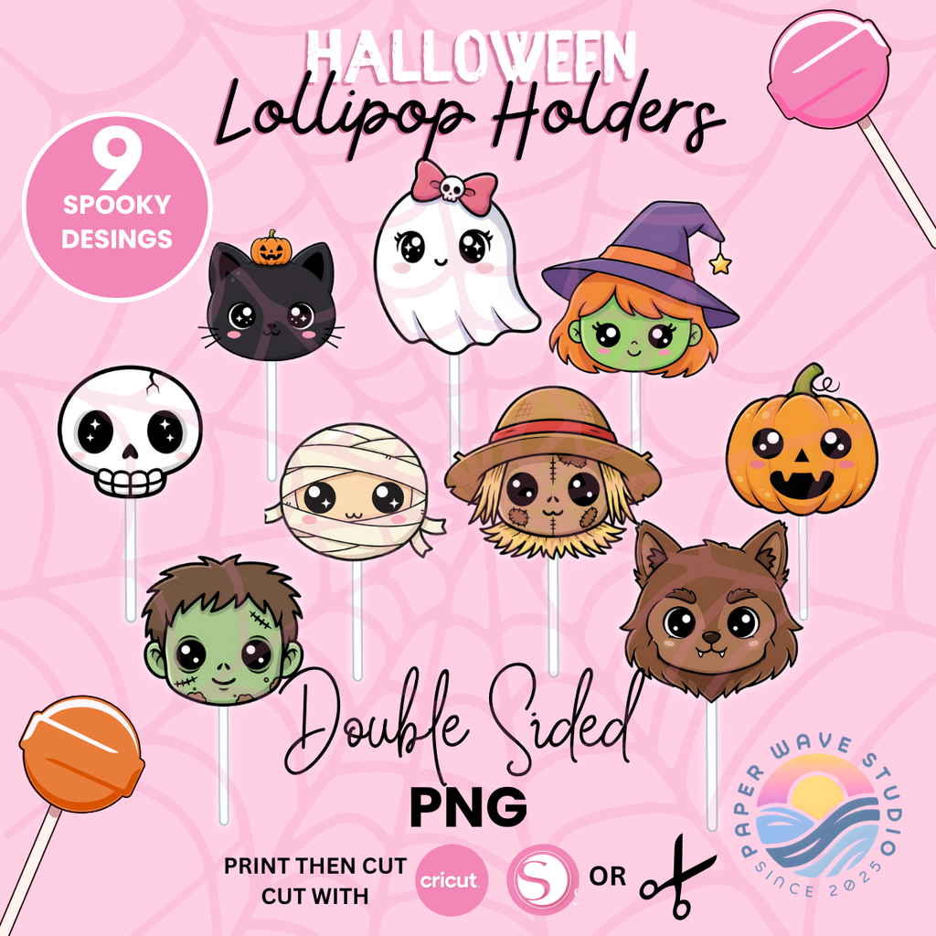 Halloween Lollipop Holder Template: DIY Craft Project (PNG, Digital Download)