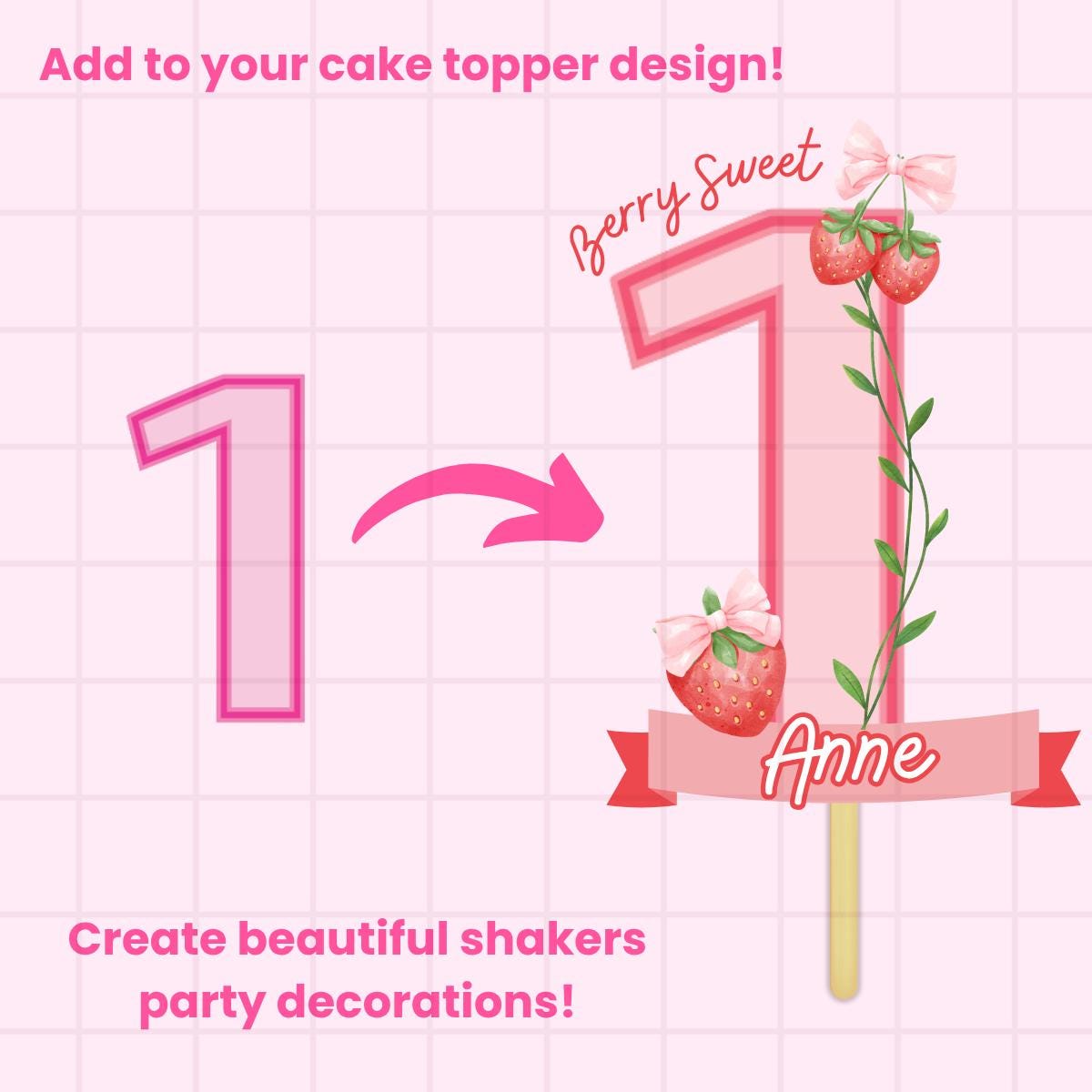 Shaker Number SVG Template: Layered Cake Topper (Digital Download)