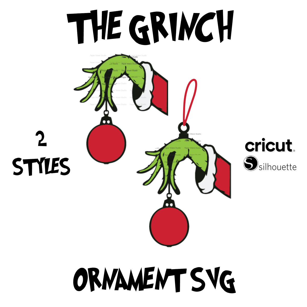 Grinch Ornament 2 Styles | Grinch SVG