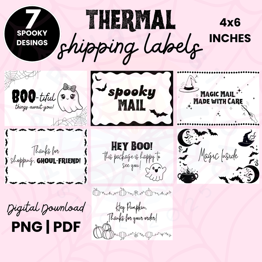 Printable Thermal Shipping Labels 7 Designs