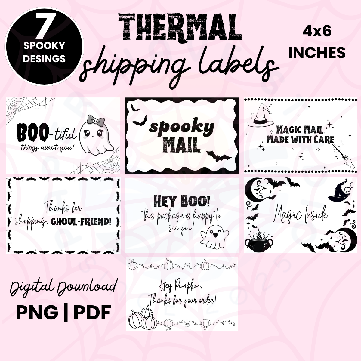 Printable Thermal Shipping Labels 7 Designs